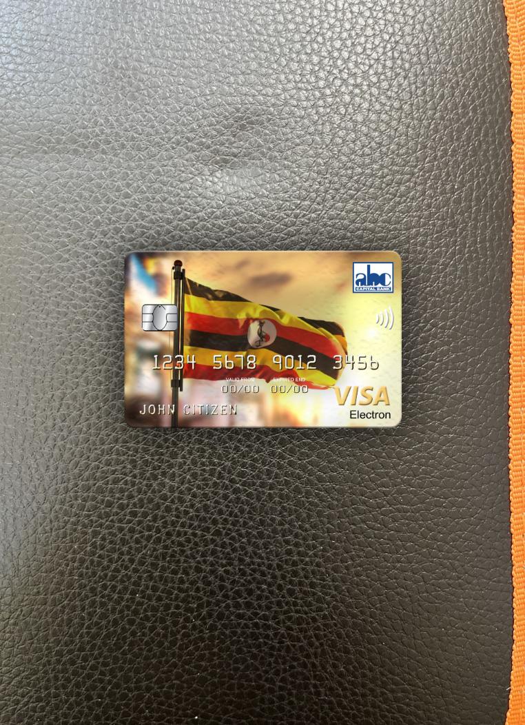 Download Uganda ABC Bank of Uganda visa electron photolook front Photoshop template